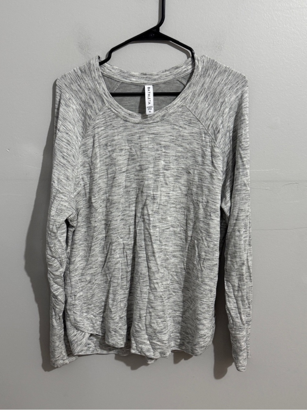 Athleta Mindset Sweatshirt Womens XL Gray Heather Long Sleeve Athleisure Top